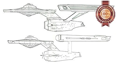 STAR TREK SHIP BLUE PRINTS DIAGRAM NCC-1700 DRAWN PHOTO PRINT PREMIUM POSTER - Image 1 of 4