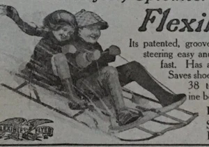 1918 Flexible Flyer Sled Print Ad S L Allen & Co. Philadelphia 5 X 2 1/2” B5 - Picture 1 of 2