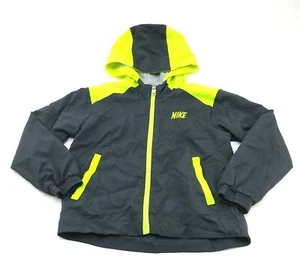 Nike Jacket With Hood Dark Gray With Green Boys Size 6 100% Polyester Preowned  - Picture 1 of 12