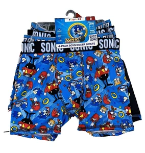 Funfare Sonic The Hedge Hog 4 Pack Tagless Boy Boxer Briefs Size 8 Underwear NEW - Picture 1 of 7