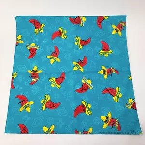 Vintage Red Blue Chili Peppers Chilis Hats Hav-A-Hank Bandana USA #15187 - Picture 1 of 4