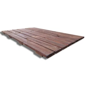 Antirutsch Duschabtrennung aus Holz 118x78 cm, Kiefernholz TEAK - Bild 1 von 5