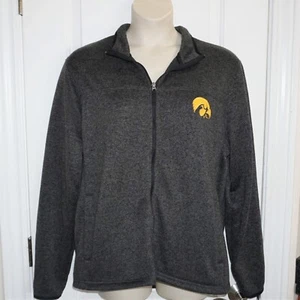 GIII Sports By Carl Banks Iowa Hawkeyes Fleece Jacket Men Sz XL EUC Dk Gray AP - Picture 1 of 6