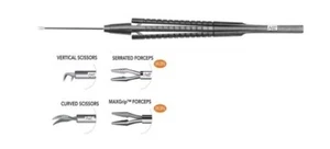 STAINLESS STEEL VERTICAL SCISSOR SERRATED FORCEPS CURVED SCISSOR & PLEN FORCEPS - Picture 1 of 9