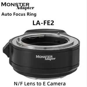 Monster auto focus LA-FE2 Adapter for Nikon F Lens to Sony E FE A7RI A9 Camera - Picture 1 of 18