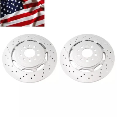 FOR 2017-2022 Alfa Romeo Giulia Stelvio Quadrifoglio Rear Brake Rotors - Image 1 of 4