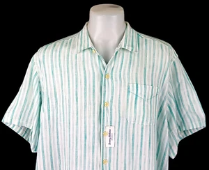 TOMMY BAHAMA RELAX Mens LINEN Blue S/S EVENING SHIRT U/Soft - XL - 50" -RRP £109 - Picture 1 of 13