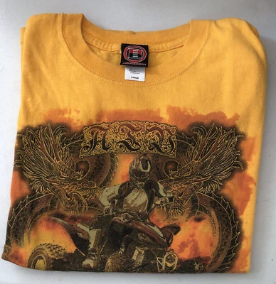VTG Rudeboyz Yellow/Orange T-Shirt Large Freestyle World Tour Dirt Bike - Image 1 of 4