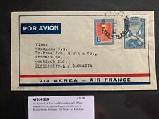 1935 ARGENTINA COVER AIR FRANCE to GERMANY ! STAMPS AIR MAIL ! AIRLINE LOGO BACK