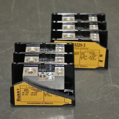 DAMAGED - (2) Eaton Bussmann Miniature Distribution Blocks 16220-3, 600V AC, 3P - Image 1 of 4
