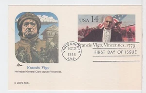TurtlesTradingPost- Francis Vigo Patriot 1986 #UX111 FDC Fleetwood Cachet - Picture 1 of 2