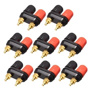Terminal Bornier Amplificateur Jack Haut-parleur Vis Fil Double Prise Rouge 8pcs - Photo 1/5