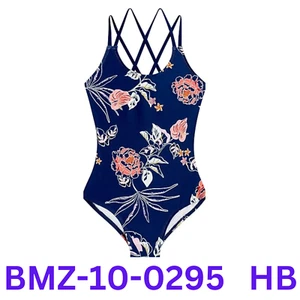 Kanu Surf Girls UPF 50+ Sport Criss-Cross One Piece Swimsuit, Reese Navy, 12 - Picture 1 of 2