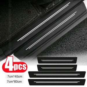 Car Door Plate Sill Scuff Cover Anti-Scratch Sticker Protector Parts Black&White - Picture 1 of 13