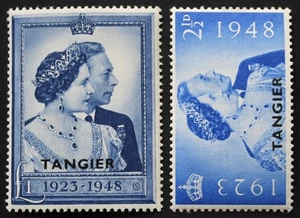 Marruecos Agencias/Tánger 1948 GVI Boda Plata SG 255/256 Como Nuevo - Imagen 1 de 1