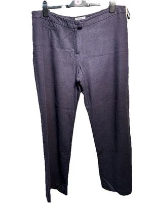 Pantalón Laura Ashley Pierna Ancha Reino Unido 20 Azul Marino Mezcla de Lino Inteligente Foto 1 de 4