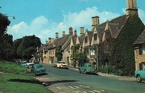 Sheep Street Burford England Postkarte Old Morris Minor Cars 19xx - Bild 1 von 2