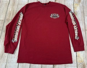 Mens Ventura Harley Davidson Motorcycles Checkered Flag Longsleeve Shirt Large  - Picture 1 of 8