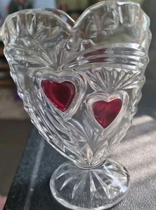 Heart Shaped Crystal Vase by Anna Hutte, Germany - Picture 1 of 4