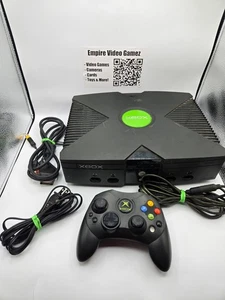 Consola Microsoft Xbox original con controlador y cables OEM - Probada, funcionando - Imagen 1 de 6