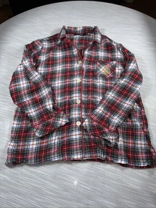 Ralph Lauren LRL 100% Baumwolle Damen XL Schottenkaro Button Down Pyjama Oberteil - Bild 1 von 6