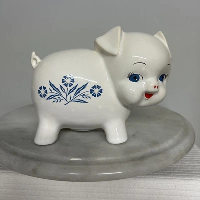 Vintage Corning Ware Blue Cornflower Ceramic Piggy Bank - Made in England - Image 1 of 4