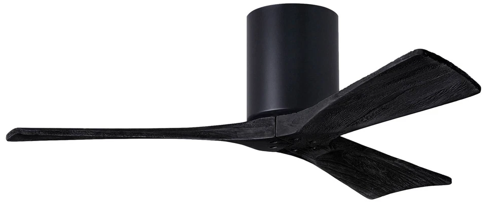 42" Matthews Irene 3H Matte Black Remote Hugger Ceiling Fan - Image 1 of 1