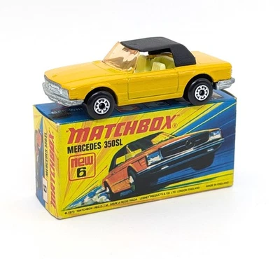 Matchbox Lesney Superfast 6 Mercedes 350 SL In Orange (5 ARCH WHEELS) - NMIB - Image 1 of 4