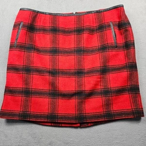 Talbots Wool Plaid Skirt A-Line Size 20 WP Flannel Boho Retro Red Black - Picture 1 of 8