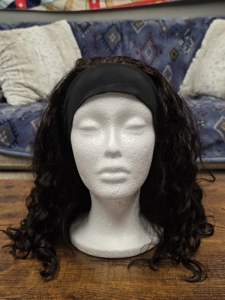 100% Brazilian Human Hair Curly Glueless Headband Wig - Image 1 of 2