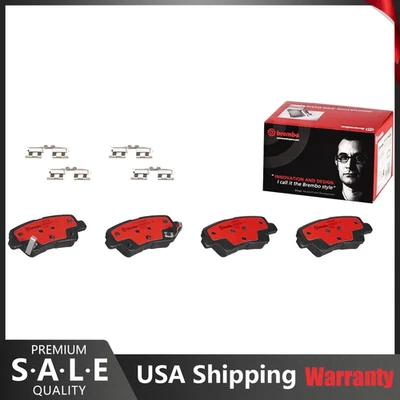 Conjunto de pastilhas de freio a disco traseiras de cerâmica NAO Brembo para Hyundai Veloster Kia Forte Soul - Imagem 1 de 4