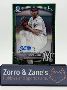 Sabier Marte 2025 Bowman Chrome 1st Prospects /99 AUTO #CPA-SM NY YANKEES 47/99 - Picture 1 of 4