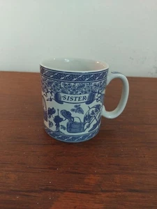 Vintage The Spode Blue Room Collection Blau & Weiß Tasse "SISTER" - Bild 1 von 12