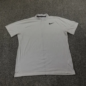 Nike Polo Shirt Mens XL White Tiger Woods Blade Collar DriFit Golf Short Sleeve - Picture 1 of 14