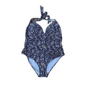 First Way Halter Paisley One Piece Swimsuit Size XXL Ruched New - Picture 1 of 10