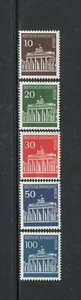 Alemania Berlín 1966-70 Puerta de Brandeburgo SC 9N251-255 MNH - Imagen 1 de 1