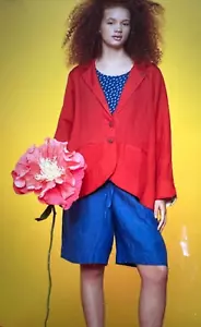 Gudrun Sjoden Margit Reddish Orange Blazer NWT Large - Picture 1 of 19