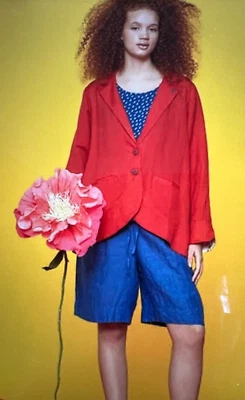 Gudrun Sjoden Margit Reddish Orange Blazer NWT Large - Image 1 of 4