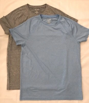 CROFT & BARROW  LOT OF TWO  ACTIVE TEE'S, SIZE M, HEATHER GREY/BLUE,  PRE-OWNED  - Image 1 of 4