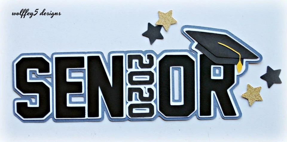 CRAFTECAFE SENIOR TITLE prefabricado papel piezas álbum de recortes troquelado pieza página álbum Foto 1 de 1