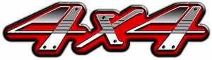 4 X 4 Red Metal Look Graphic Decal 1 Pair (2 Decals) - Picture 1 of 1