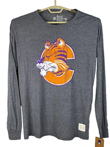 Clemson Tigers Original Retro Brand Gray NCAA Long Sleeve Shirt Large NWT - Picture 1 of 8