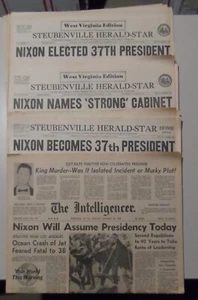 1968/69 Richard Nixon gewählter/eingeweihter Präsident Zeitungsabschnitte [4] [R] - Bild 1 von 1