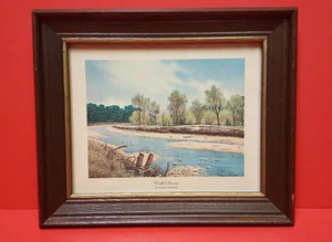 Framed Print Harold Shelton RETRO MINIMALIST WISTFUL STREAM - 12 1/4" x10 1/4", - Picture 1 of 10