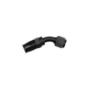 45 Degree Swivel 8AN Hose End Fitting Aluminum Black - Picture 1 of 2