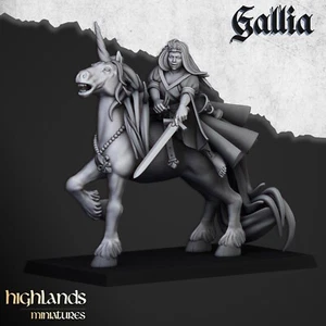 Lady Of Gallia On Unicorn - Highlands Miniatures Gallia Army Hero