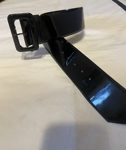 Black Patent Giambattista Valli Belt, 2.5" wide, size small - Picture 1 of 7