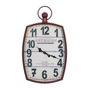 Litton Lane Wall Clock 33X18" Metal Quartz Pocket Watch Analog Rustic Small Red