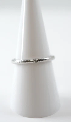 0.03CT Round Brilliant Cut Diamond Stackable Band 14k White Gold 2mm Sz 6.5 - Image 1 of 4