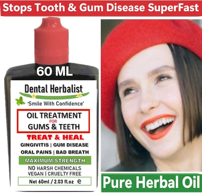 DENTAL HERBALIST Promote Healthy Gums Stop Periodontitis Reverse Receding Gums - Herbal Oil 60 ML